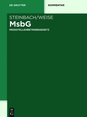 cover image of Messstellenbetriebsgesetz